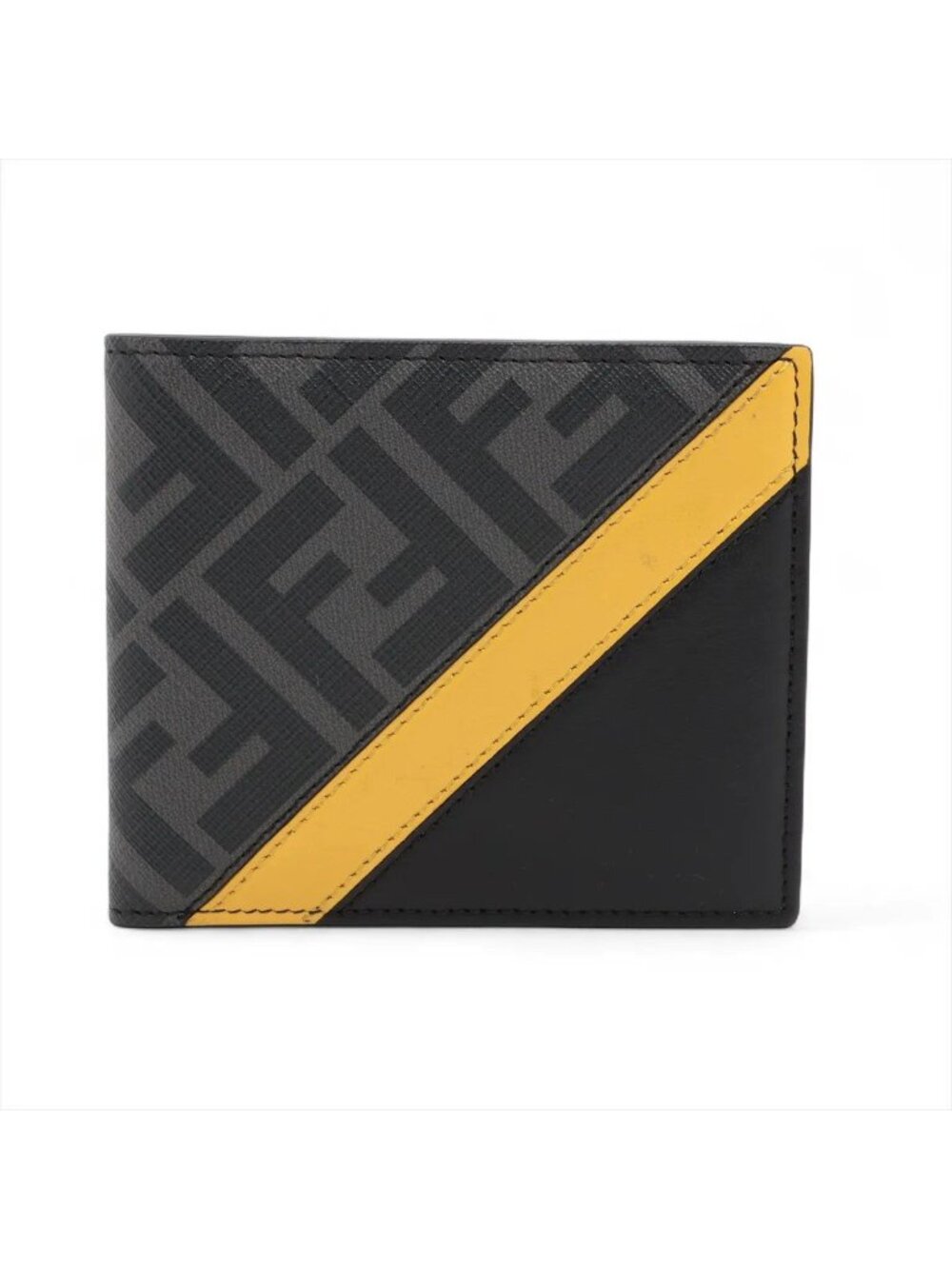 Fendi Zucca Leather Bifold Wallet Zip Around